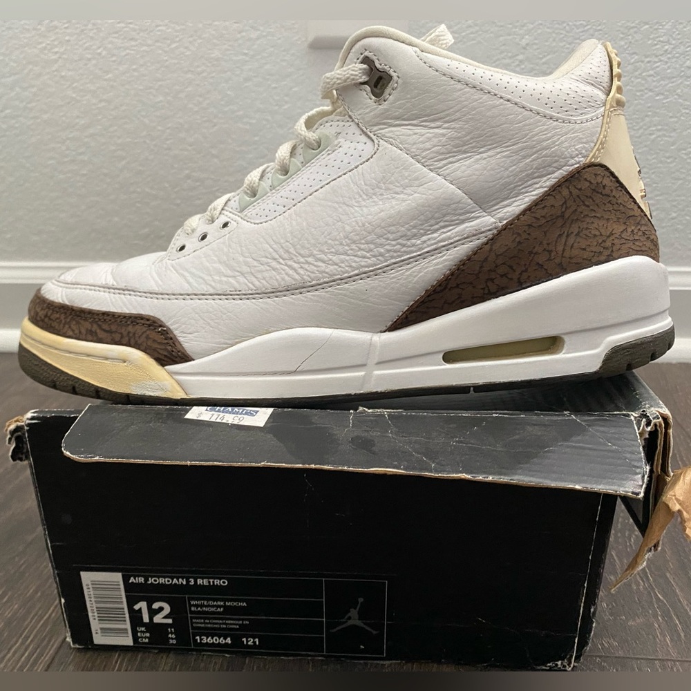 AIR JORDAN RETRO 3 MOCHA/ white dark mocha/ Size 12